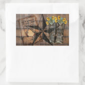 Rustic Texas Star Western Pistol Cowboy Boots Rechteckiger Aufkleber (Tasche)