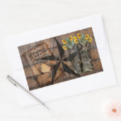 Rustic Texas Star Western Pistol Cowboy Boots Rechteckiger Aufkleber (Umschlag)