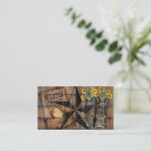 Rustic Texas Star Western Pistole Cowboy Boots Bus Visitenkarte (Stehend Vorderseite)