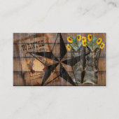 Rustic Texas Star Western Pistole Cowboy Boots Bus Visitenkarte (Vorderseite)