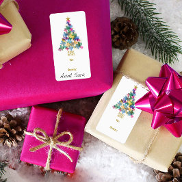 Rustic Texas Weihnachtsbaum Geschenkmarke Etikett Adressaufkleber