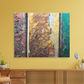 Rustic Texture With Flaking Paint On Rusty Metal Leinwanddruck (Insitu (Wohnzimmer))