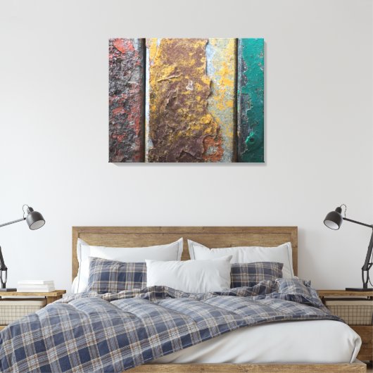 Rustic Texture With Flaking Paint On Rusty Metal Leinwanddruck (Insitu (Schlafzimmer))