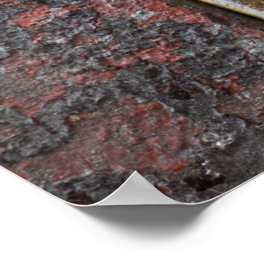 Rustic Texture With Flaking Paint On Rusty Metal Poster (Ecke)