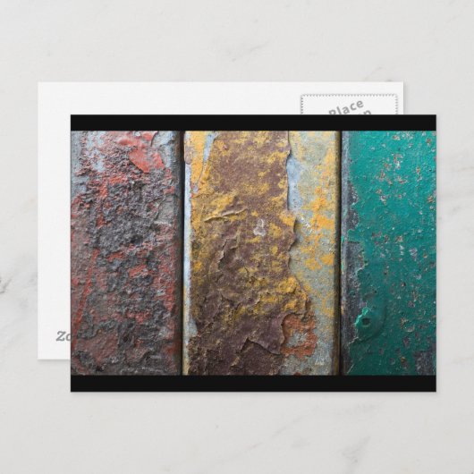 Rustic Texture With Flaking Paint On Rusty Metal Postkarte (Vorne/Hinten)