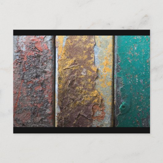 Rustic Texture With Flaking Paint On Rusty Metal Postkarte (Vorderseite)