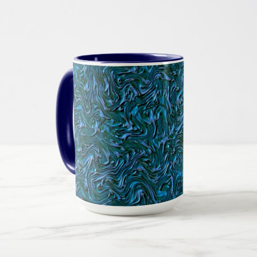 Rustic textured wall in burnt kadett blue tasse (Vorderseite Links)
