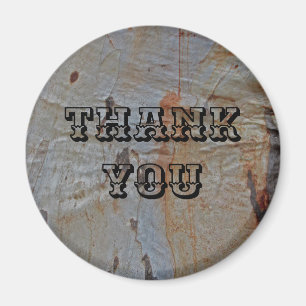 Rustic Thank You Tree Bark Pattern Foto Natur Magnet