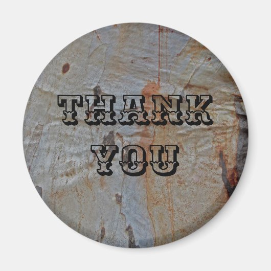 Rustic Thank You Tree Bark Pattern Foto Natur Magnet (Vorne)