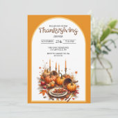 Rustic Thanksgiving Dinner Einladung (Stehend Vorderseite)