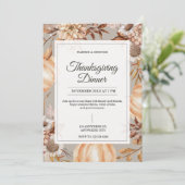 Rustic Thanksgiving Dinner Invitation Einladung (Stehend Vorderseite)