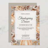 Rustic Thanksgiving Dinner Invitation Einladung (Vorne/Hinten)