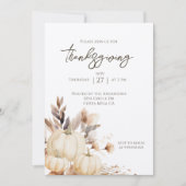 Rustic Thanksgiving Dinner Pumpkin Einladung (Vorderseite)