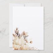 Rustic Thanksgiving Dinner Pumpkin  Einladung (Rückseite)