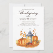 Rustic Thanksgiving Dinner Pumpkin Invitation Einladung (Vorderseite)