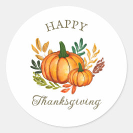 Rustic Thanksgiving Pumpkin Favor Sticker
