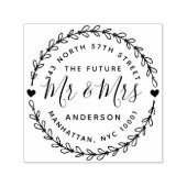 Rustic The Future Mr. & Mrs. Wedding Rücksendeadre Permastempel (Design)