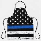 Rustic Thin Blue Line Polizeibeamte GRILLEN Schürz Schürze (Vorderseite)
