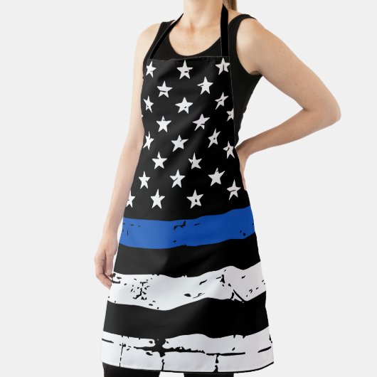 Rustic Thin Blue Line Polizeibeamte GRILLEN Schürz Schürze (InSitu)