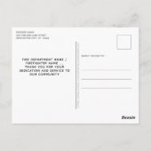 Rustic Thin Red Line Feuerwehrmann Vielen Dank Postkarte (Rückseite)