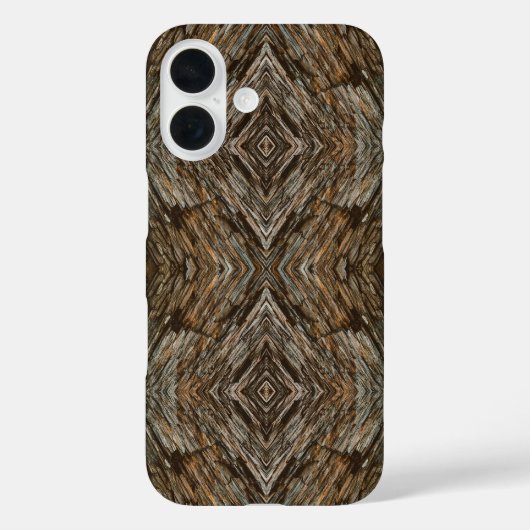 Rustic Tree Bark Photo Southwest Diamond Pattern Case-Mate iPhone Hülle (Rückseite)
