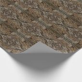 Rustic Tree Bark Photo Southwest Diamond Pattern Geschenkpapier (Ecke)