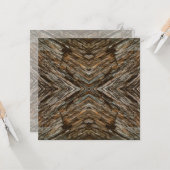 Rustic Tree Bark Photo Southwest Diamond Pattern Karte (Vorderseite/Rückseite Beispiel)