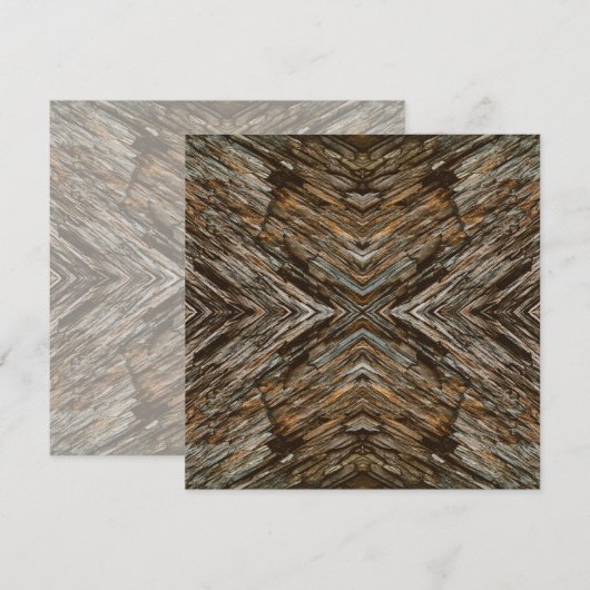 Rustic Tree Bark Photo Southwest Diamond Pattern Karte (Vorne/Hinten)