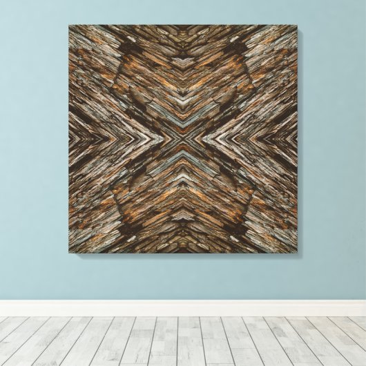 Rustic Tree Bark Photo Southwest Diamond Pattern Leinwanddruck (Insitu (Holzboden))
