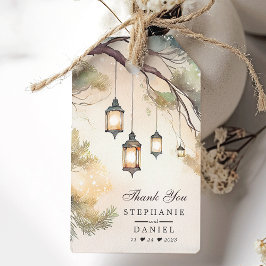 Rustic Tree Botanical Lantern Wedding Vielen Dank Geschenkanhänger