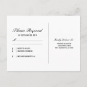 Rustic Tree Lake Wedding RSVP Einladungspostkarte (Rückseite)