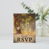 Rustic Tree Lake Wedding RSVP Einladungspostkarte (Stehend Vorderseite)