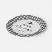 Rustic Tree Merry Christmas Plaid Christmas Party Pappteller (Schrägansicht)
