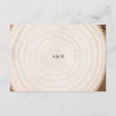 Rustic Tree Ring Wood Grain Wedding Details Begleitkarte (Rückseite)