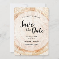 Rustic Tree Rings Wedding Save the date Foto