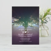 Rustic Tree String Lights Garden Wedites Einladung (Stehend Vorderseite)