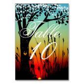 Rustic Tree Sunset Wedding Tischnummer Card (Rückseite)