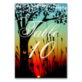 Rustic Tree Sunset Wedding Tischnummer Card (Vorderseite)