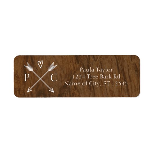 Rustic Tree Wedding Address Label (Vorne)