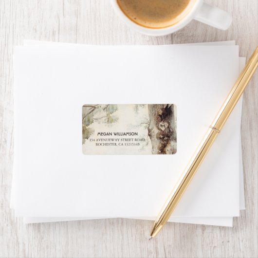 Rustic Tree Wedding Address Labels Adressaufkleber (Insitu)