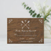 Rustic Tree Wedding RSVP Card Karte (Stehend Vorderseite)