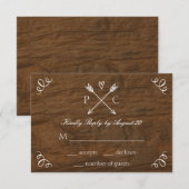 Rustic Tree Wedding RSVP Card Karte (Vorne/Hinten)