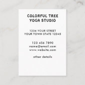 Rustic Tree Yoga Studio Business Card Visitenkarte (Rückseite)