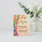 Rustic Tree Yoga Studio Business Card Visitenkarte (Stehend Vorderseite)