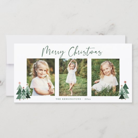 Rustic Trees Modern Christmas Holiday 3 Foto (Vorderseite)