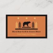 Rustic Tribal Southwestern Black Bear Restaurant  Visitenkarte (Vorderseite)