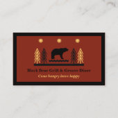 Rustic Tribal Southwestern Black Bear Restaurant  Visitenkarte (Vorderseite)