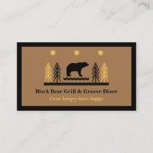 Rustic Tribal Southwestern Black Bear Restaurant  Visitenkarte (Vorderseite)
