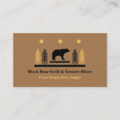 Rustic Tribal Southwestern Black Bear Restaurant  Visitenkarte (Vorderseite)