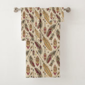 Rustic Tribal Towel Arrows and Feathers Design Badhandtuch Set (Insitu)